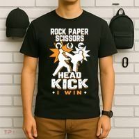 Rock Paper Scissors Headkick Win Funny Taekwondo Karate Gift T-Shirt thumb 6