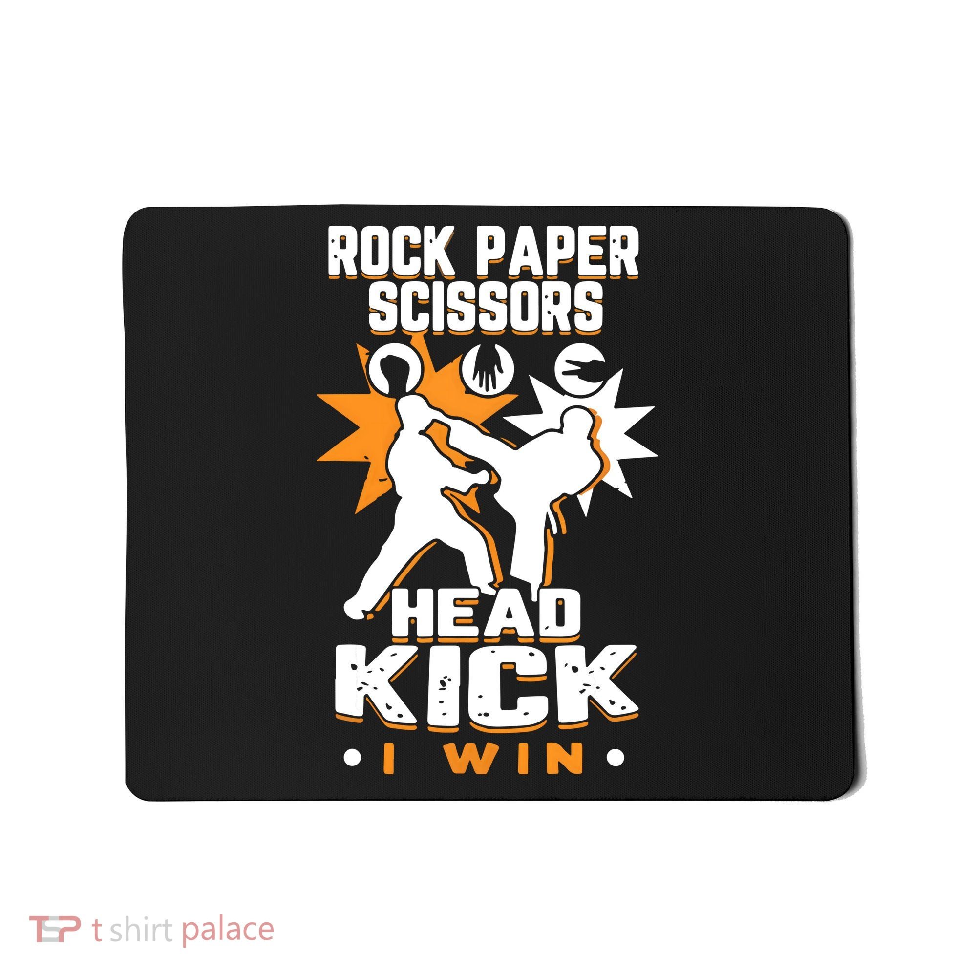 Rock Paper Scissors Headkick Win Funny Taekwondo Karate Gift Mousepad