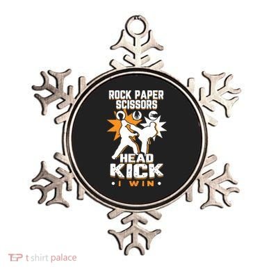 Rock Paper Scissors Headkick Win Funny Taekwondo Karate Gift Ornament