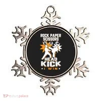 Rock Paper Scissors Headkick Win Funny Taekwondo Karate Gift Ornament thumb 0