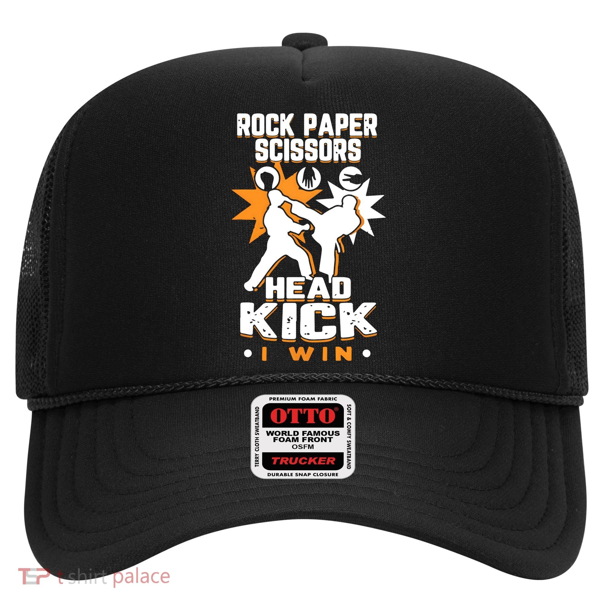 Rock Paper Scissors Headkick Win Funny Taekwondo Karate Gift Hat