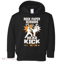 Rock Paper Scissors Headkick Win Funny Taekwondo Karate Gift Toddler Hoodie thumb 0