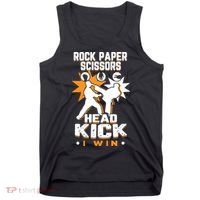 Rock Paper Scissors Headkick Win Funny Taekwondo Karate Gift Tank Top thumb 0