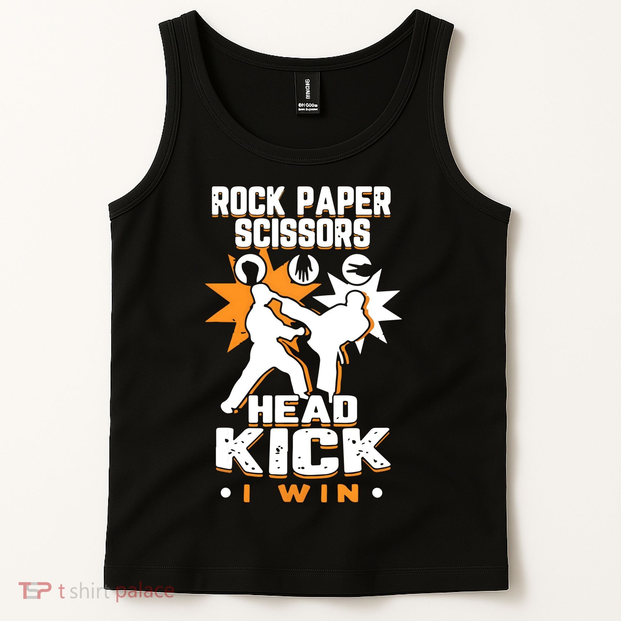 Rock Paper Scissors Headkick Win Funny Taekwondo Karate Gift Tank Top