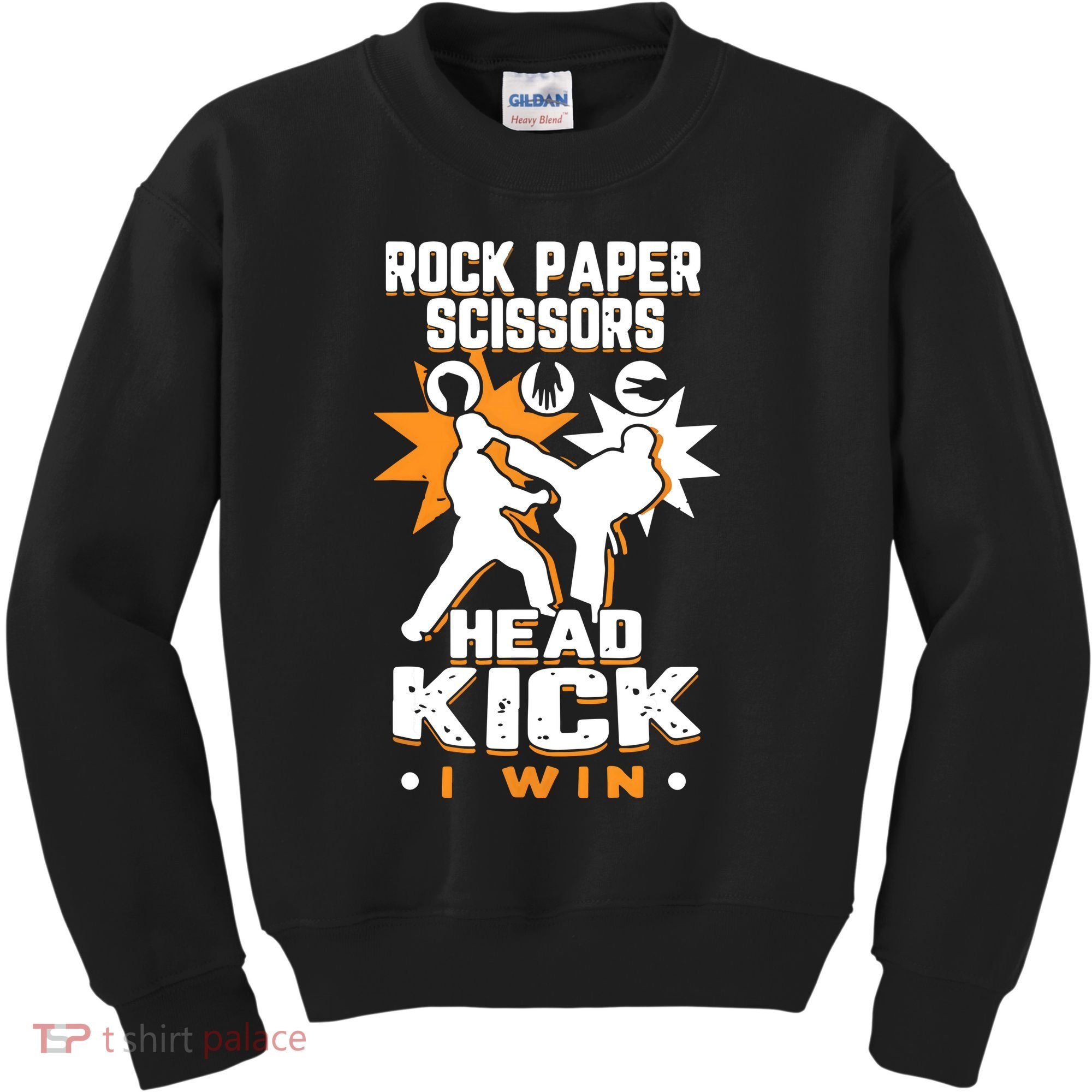 Rock Paper Scissors Headkick Win Funny Taekwondo Karate Gift Kids Sweatshirt