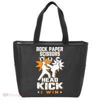 Rock Paper Scissors Headkick Win Funny Taekwondo Karate Gift Tote Bag thumb 0
