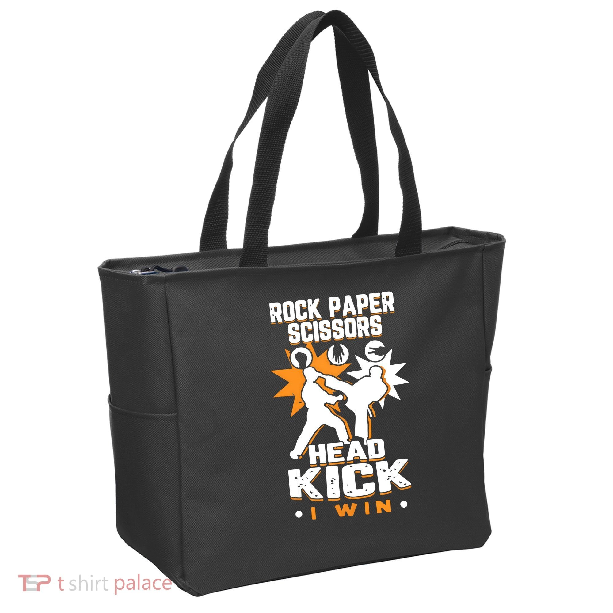 Rock Paper Scissors Headkick Win Funny Taekwondo Karate Gift Tote Bag