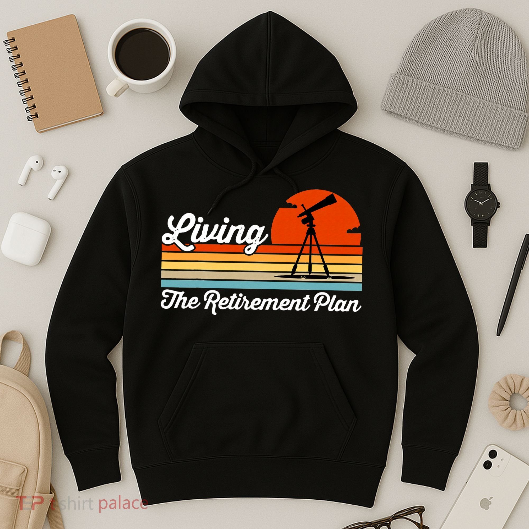 Retirement Plan Sky Observing Telescope Astronomy Fan Hoodie