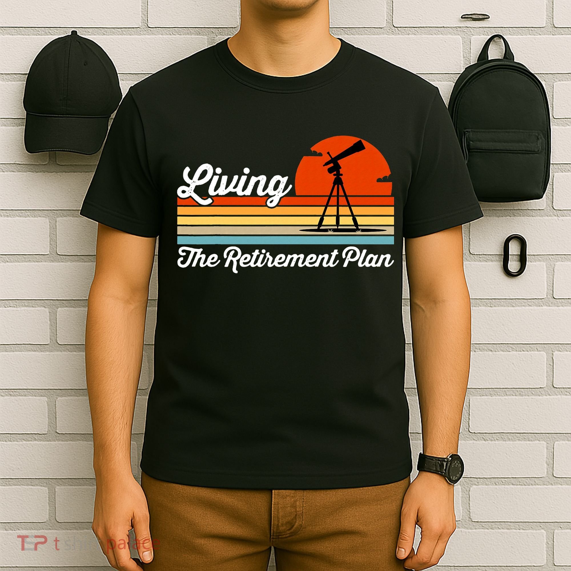 Retirement Plan Sky Observing Telescope Astronomy Fan T-Shirt