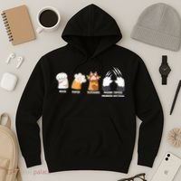 Rock Paper Scissors Razor Tipped Murder Mittens Fun Cat Paws Hoodie thumb 3