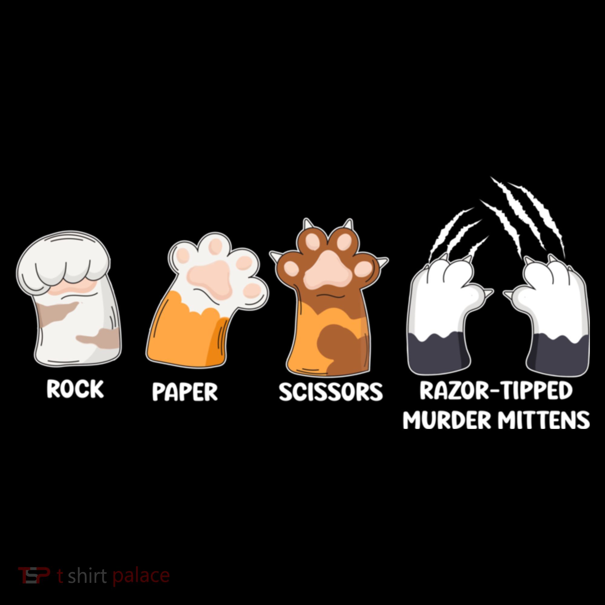 Rock Paper Scissors Razor Tipped Murder Mittens Fun Cat Paws Sweatshirt