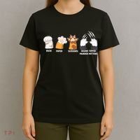 Rock Paper Scissors Razor Tipped Murder Mittens Fun Cat Paws T-Shirt thumb 4