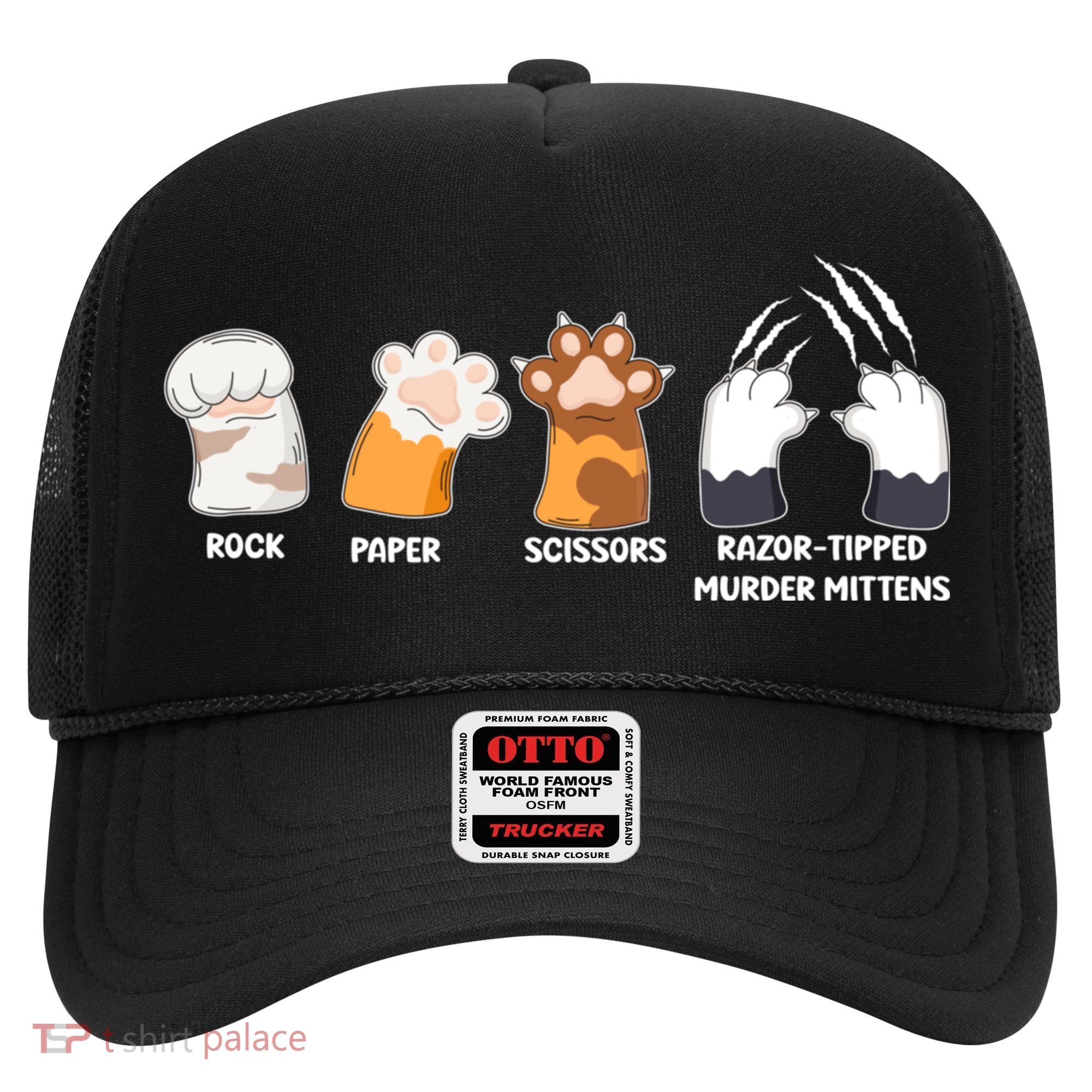 Rock Paper Scissors Razor Tipped Murder Mittens Fun Cat Paws Hat