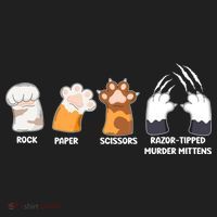 Rock Paper Scissors Razor Tipped Murder Mittens Fun Cat Paws Hat thumb 2