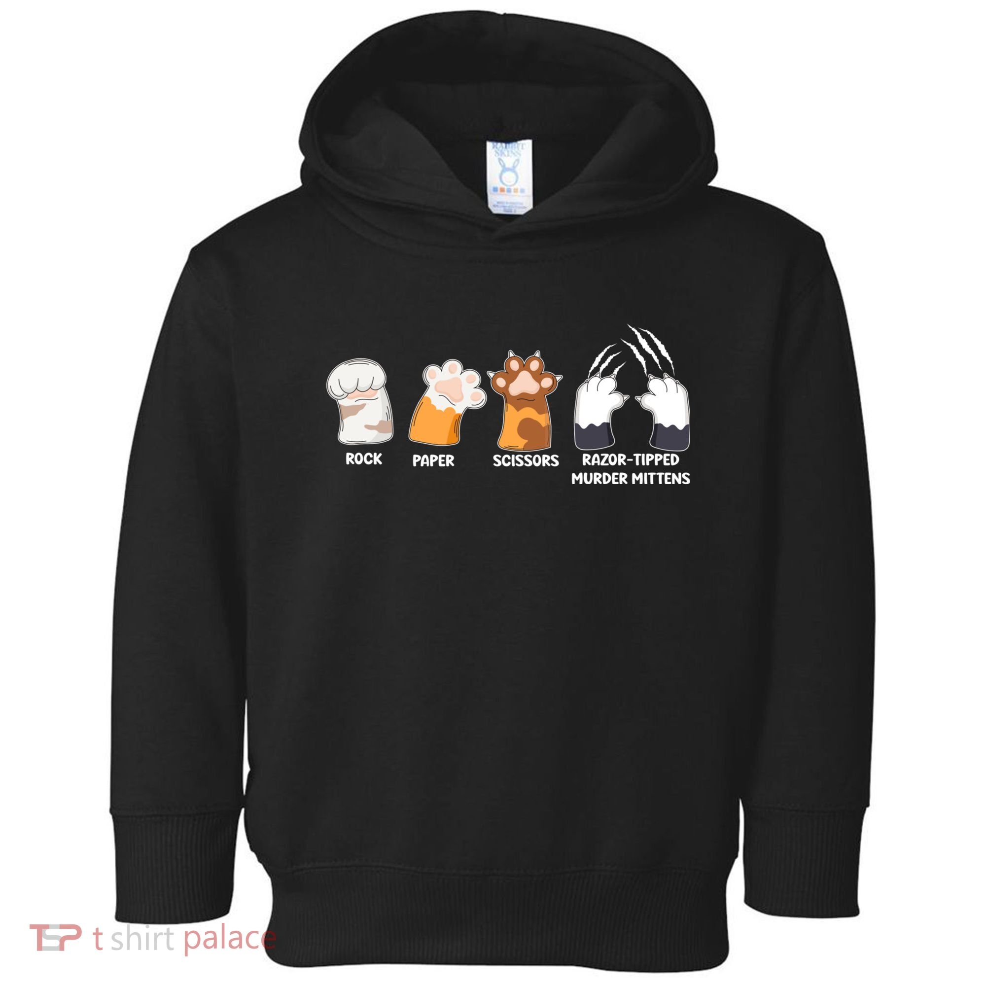 Rock Paper Scissors Razor Tipped Murder Mittens Fun Cat Paws Toddler Hoodie