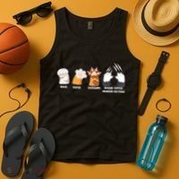 Rock Paper Scissors Razor Tipped Murder Mittens Fun Cat Paws Tank Top thumb 4