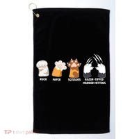 Rock Paper Scissors Razor Tipped Murder Mittens Fun Cat Paws Golf Towel thumb 0