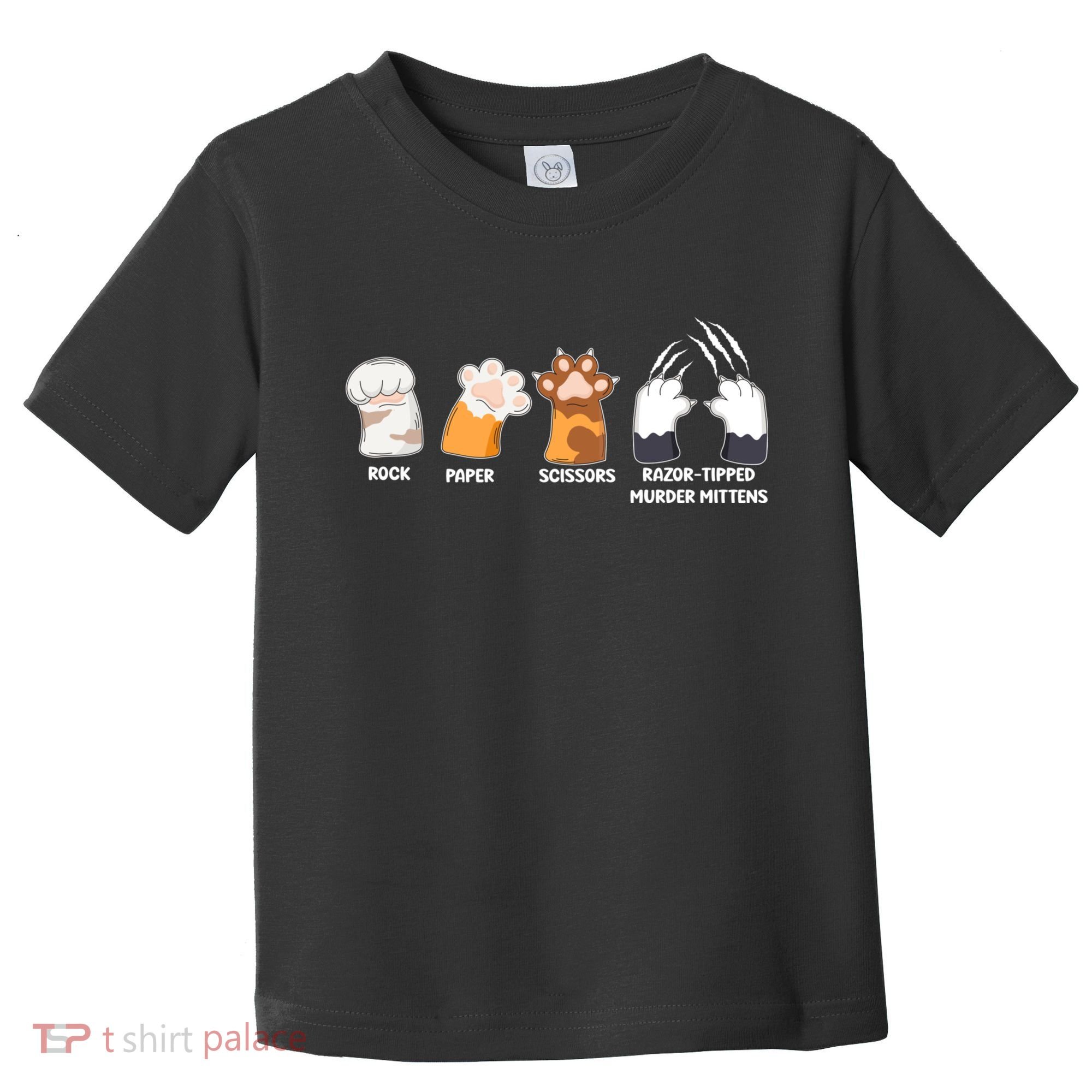 Rock Paper Scissors Razor Tipped Murder Mittens Fun Cat Paws Toddler T-Shirt