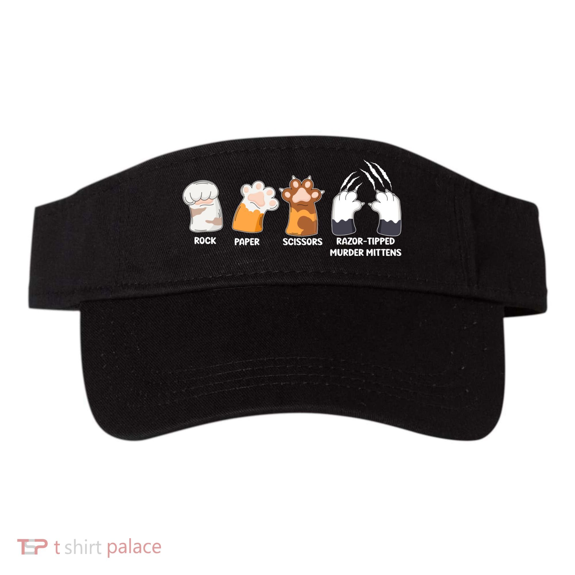 Rock Paper Scissors Razor Tipped Murder Mittens Fun Cat Paws Visor