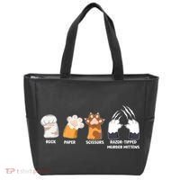 Rock Paper Scissors Razor Tipped Murder Mittens Fun Cat Paws Tote Bag thumb 0