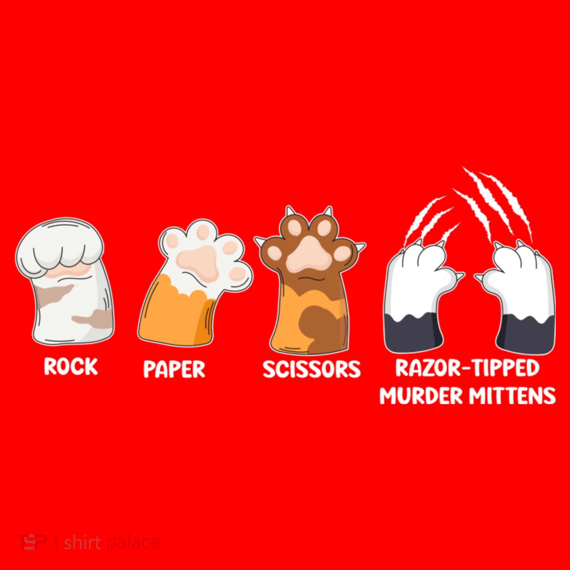Rock Paper Scissors Razor Tipped Murder Mittens Fun Cat Paws Santa Hat