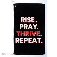 Rise. Pray. Thrive. Repeat Golf Towel thumb 0