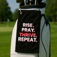 Rise. Pray. Thrive. Repeat Golf Towel thumb 2