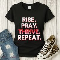 Rise. Pray. Thrive. Repeat Women's T-Shirt thumb 3