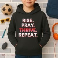 Rise. Pray. Thrive. Repeat Kids Hoodie thumb 2