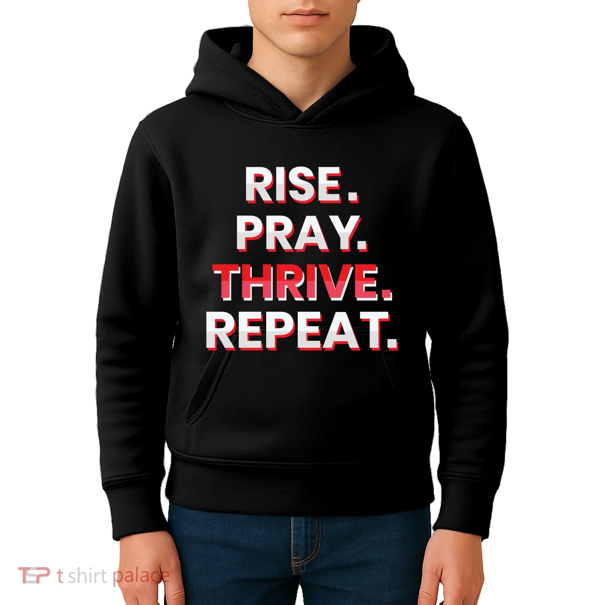 Rise. Pray. Thrive. Repeat Kids Hoodie
