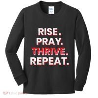 Rise. Pray. Thrive. Repeat Kids Long Sleeve Shirt thumb 0