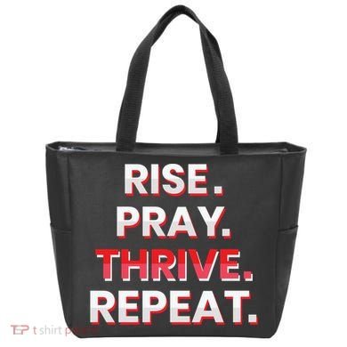 Rise. Pray. Thrive. Repeat Tote Bag