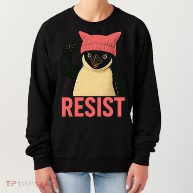 Resist Penguin Tariff Hands Off Protest March Hat USA Women's Sweatshirt