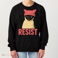 Resist Penguin Tariff Hands Off Protest March Hat USA Women's Sweatshirt thumb 0