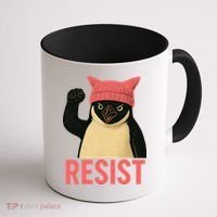 Resist Penguin Tariff Hands Off Protest March Hat USA Coffee Mug thumb 1