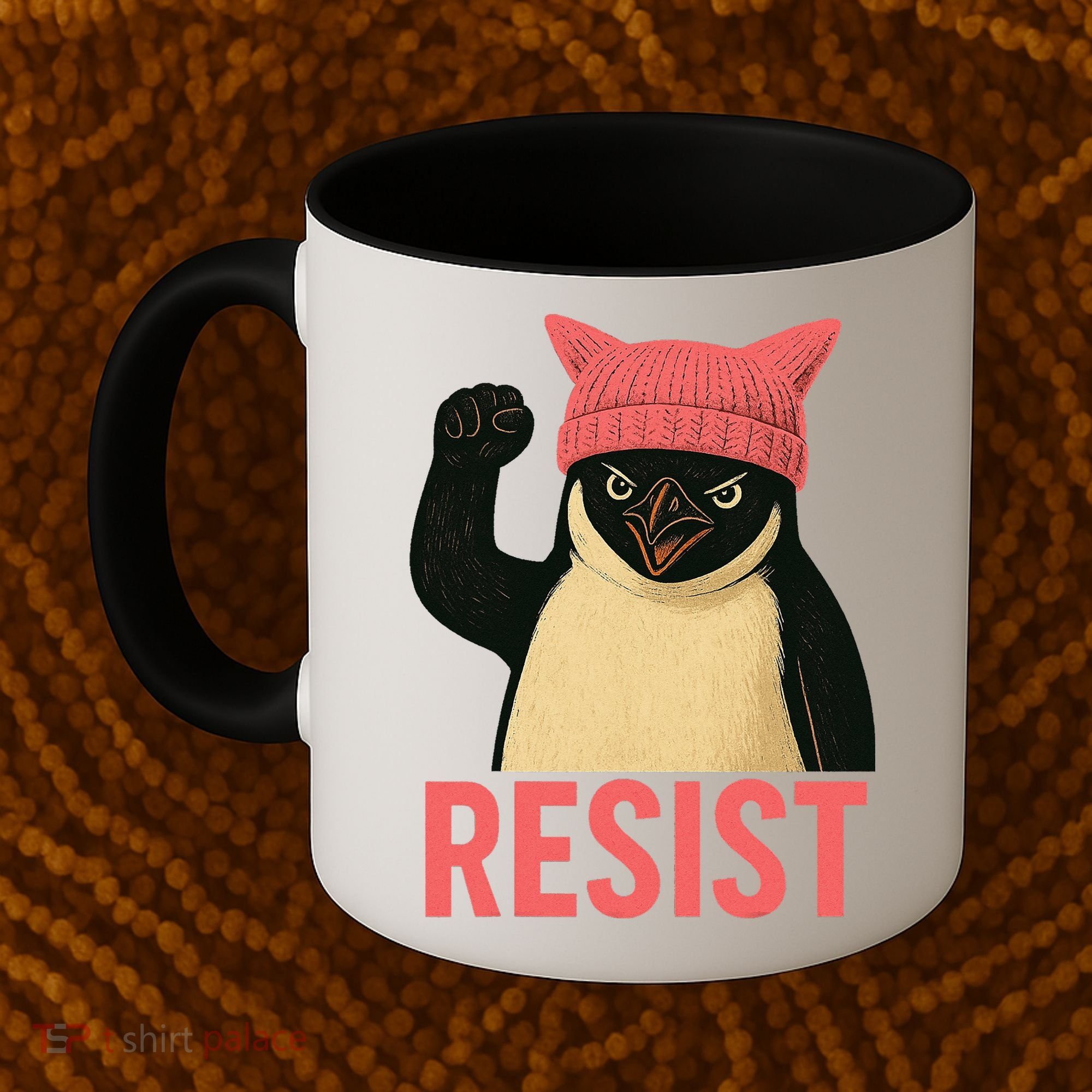 Resist Penguin Tariff Hands Off Protest March Hat USA Coffee Mug