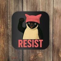 Resist Penguin Tariff Hands Off Protest March Hat USA Coaster thumb 0