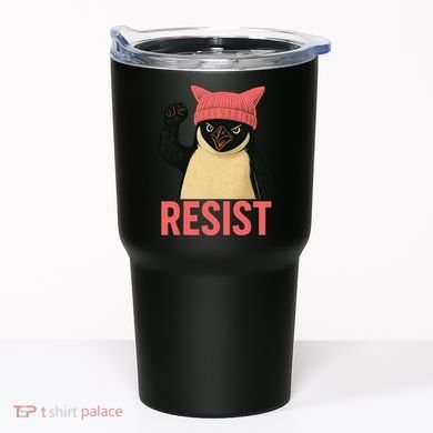 Resist Penguin Tariff Hands Off Protest March Hat USA Tumbler