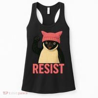 Resist Penguin Tariff Hands Off Protest March Hat USA Women's Tank Top thumb 0