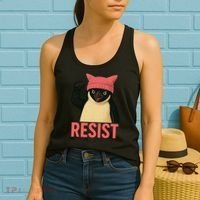 Resist Penguin Tariff Hands Off Protest March Hat USA Women's Tank Top thumb 2