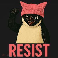Resist Penguin Tariff Hands Off Protest March Hat USA Women's Tank Top thumb 5