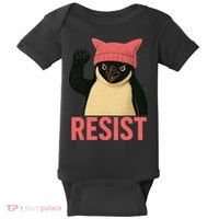 Resist Penguin Tariff Hands Off Protest March Hat USA Baby Bodysuit thumb 0