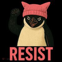 Resist Penguin Tariff Hands Off Protest March Hat USA Baby Bodysuit thumb 2