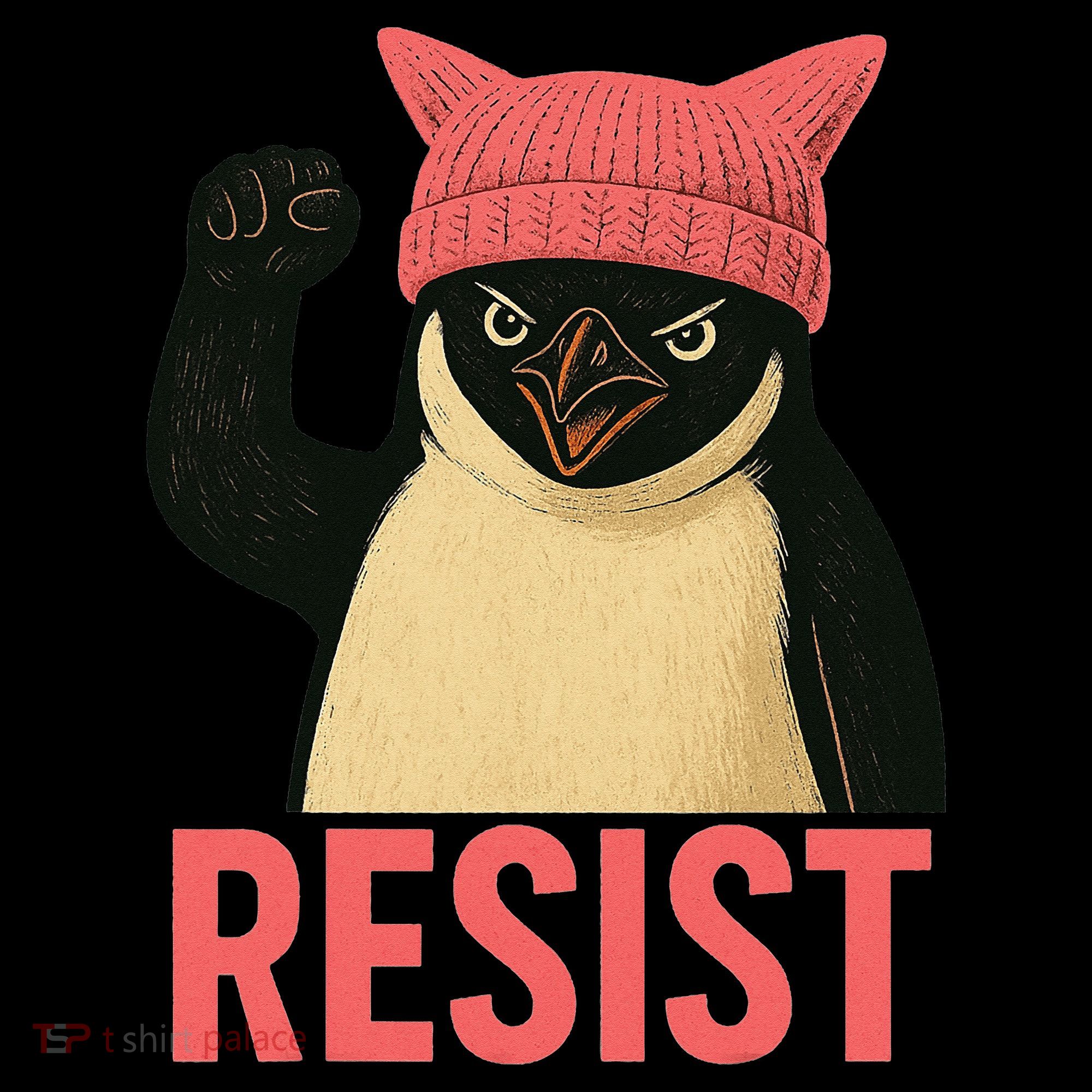 Resist Penguin Tariff Hands Off Protest March Hat USA Baby Bodysuit