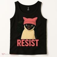 Resist Penguin Tariff Hands Off Protest March Hat USA Tank Top thumb 2