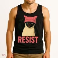 Resist Penguin Tariff Hands Off Protest March Hat USA Tank Top thumb 3