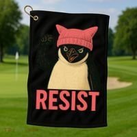 Resist Penguin Tariff Hands Off Protest March Hat USA Golf Towel thumb 1