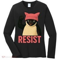 Resist Penguin Tariff Hands Off Protest March Hat USA Women's Long Sleeve Shirt thumb 0