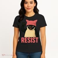 Resist Penguin Tariff Hands Off Protest March Hat USA Women's T-Shirt thumb 4