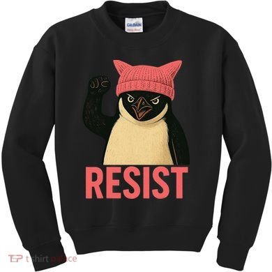 Resist Penguin Tariff Hands Off Protest March Hat USA Kids Sweatshirt